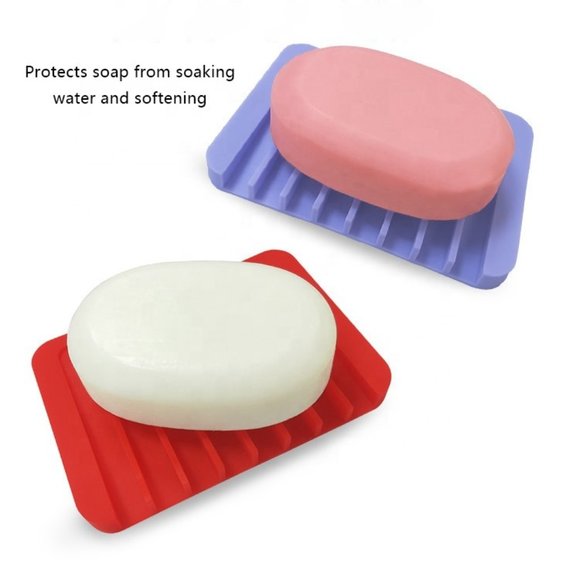 Premium Self Draining Design Silicone Soap Dish - Picture 1 of 11